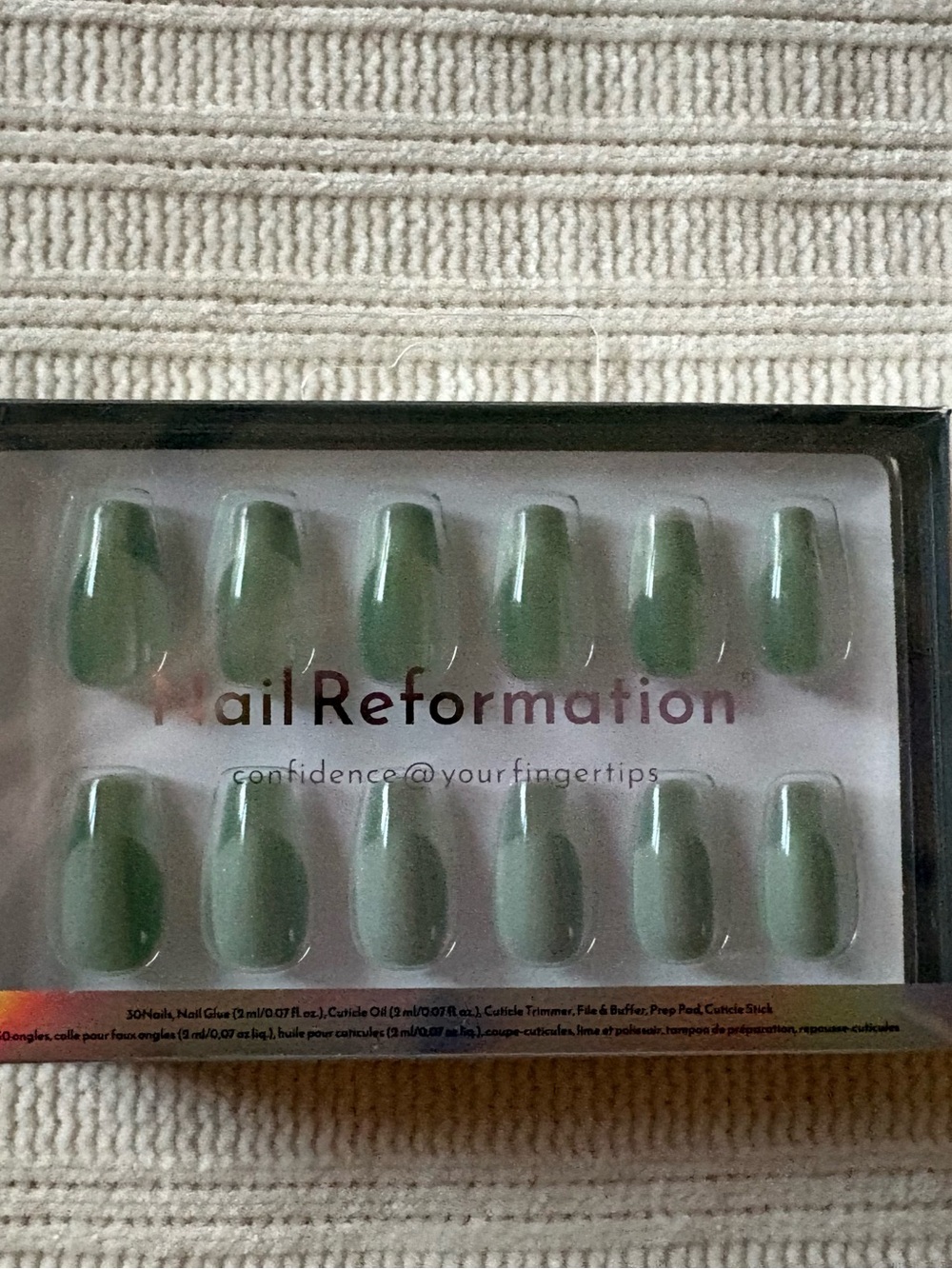 Nail Reformation Sage Green French Tip Press-On Nails